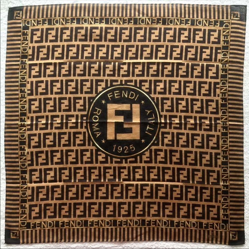 Fendi Zucca Monogram Scarf - Cotton Authentic